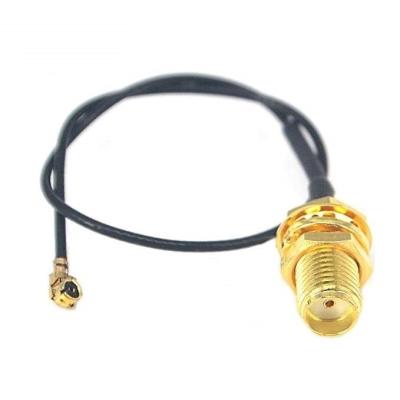 China Plastic Waterproof +metal IP65 SMA Female Bulkhead To UFL IPEX 1.13 1.37 RF Pigtail Cables for sale