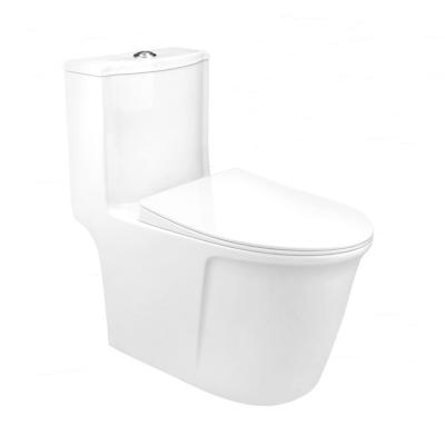 China Automatic Operation Strong Flushing Force Waterfall Style Wc P-trap Ceramic Toilet Bowl Sitter One Piece Toilet for sale