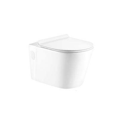 China Automatic Operation Hot Selling Rimless Wall Hung Toilet Dual Flushing Mute Stabilize Glazed Porcelain Wc For Hotel for sale