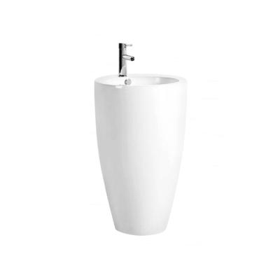 China Modern China Manufacturer Pedestal Sink Fixing To Wall With Back Porcelain Wash Basin Rustic Bathroom Sink for sale