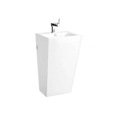 China Modern Wholesale European White Basin With Pedestal Hand Wash Basin Toilet Accessories For Public Use for sale