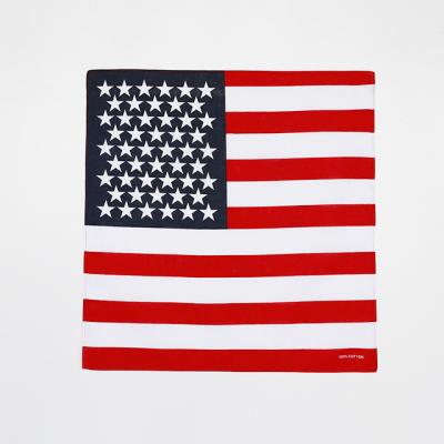 China Neckerchief Customized 100% Cotton Digital Printing 53x53cm American Flag Neckerchief for sale