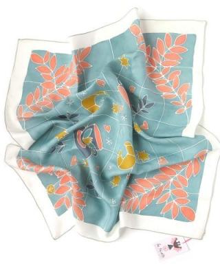 China Square Polyester Scarf Floral Prints Square Scarf for sale