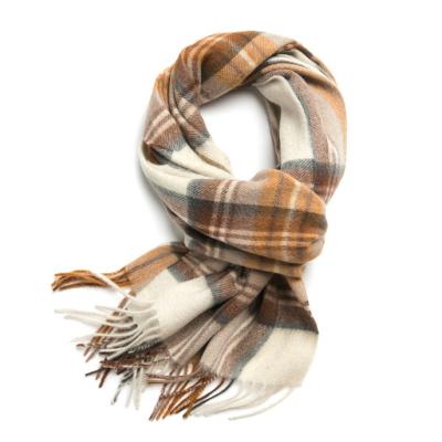 China 100%wool wool men's classic tartan scarf other scarves cashmere feel soft luxurious winter scarf for men for sale