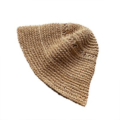 China 2021 News Spring Sunshade 2021 Crochet Ladies Hollow-out Folding Soft Bucket Hat for sale