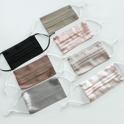 China Fashionable Fashion Designer 6A Custom Sheer Mouth Covering Reusable Washable Natural Silk Facemask for sale