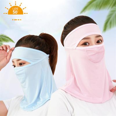 China Resusable KEEP UP BOOOGE Summer Facemask Breathable UV Proof Recycling Bandana With Headband Ice Silk Neck Cuff for sale