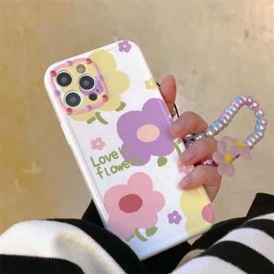 China Creative Stylish Soft Silicone Rubber Phone Shape Shockproof Women Girls Cool Flower Pattern TPU For iPhone 12 7 8 pro plus max max 13 xs for sale