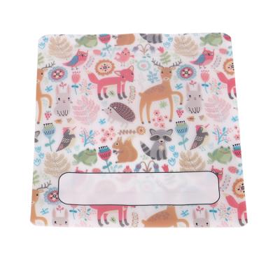 China High Quality Folding Mini Small Cute Cartoon Kid Food Stand Up Zipper Lock Packaging Paper Tea Bag With Window for sale