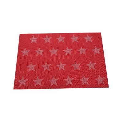 China Viable Wholesale Price Stain Resistant Antimicrobial Small Red Star Office Table Place Mat Pvc Placemat for sale