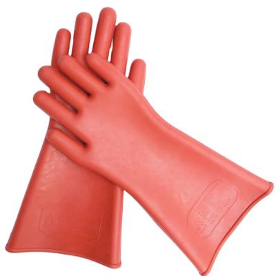 China Quality Operation Safety Gloves Durable Guaranteed Red Latex 12 Kv Insulated Electrical Gloves Safety for sale