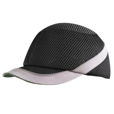 China Custom Logo Impact Resistant Baseball Style Air Mesh Fabric Safety Helmet Bump Hat for sale