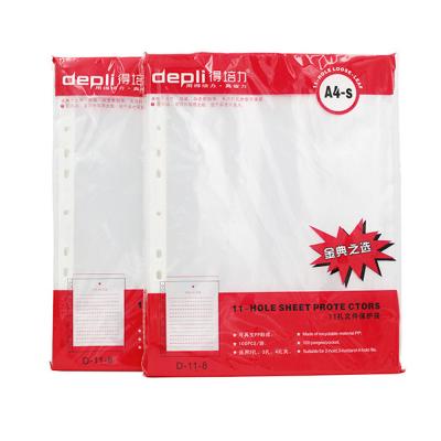 China Recyclable Document Sheet Protector 11 Holes A4 Clear Waterproof Folder for sale