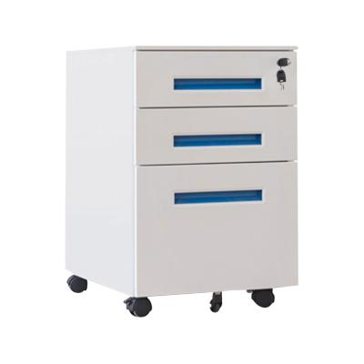 China Adjustable Colorful Metal Workstation Desk Pedestal 3 (Other) Drawer Mobile Cabinet Under Desk for sale