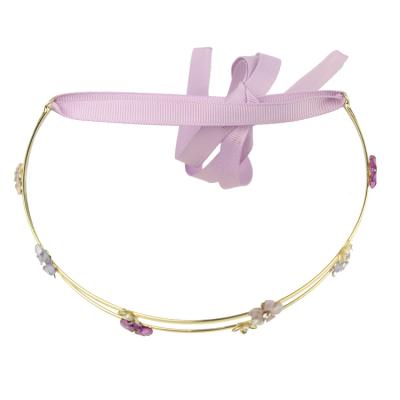 China Trendy Metal Headband Wedding Hair Vine in Rose Gold and Blush Pink, Enamel Metal Flower Crown Bridal Headpiece, Gold Hair Jewelry 8222 for sale