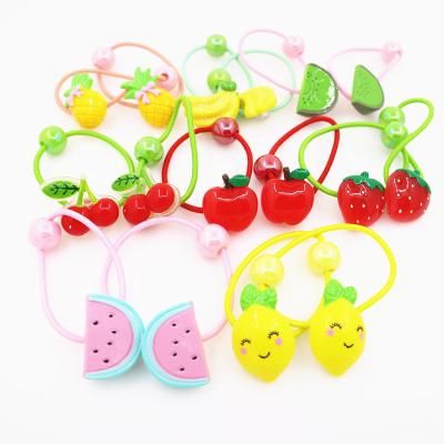 China Poly Resin Roller Skate Hair Snap Clips Fruit Cute Link Ring Headwear Scrunchie Headband Girl Kids Accessories Elastic Rope Baby Hair Bands Hair Bands for sale