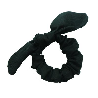 China SGS audit canvas factory wholesale price hair bow hair scrunchies headbands fashionable black cotton eco-friendly cotton hair scrunchies elastic band wholesale scrunchies for sale