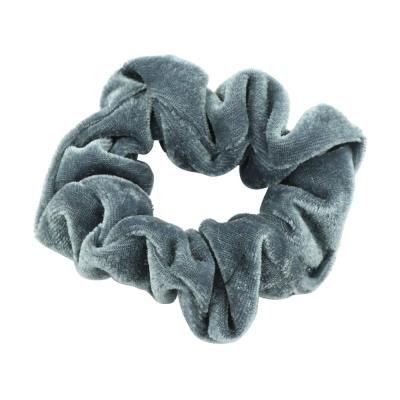 China Fashionable Gray Women Hair Scrunchies Velvet Hair Scrunchies Elastic Band Ponytail Hair Holders 5497 for sale