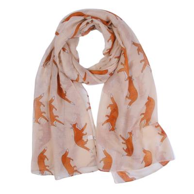 China Animal Head Scarf Plus Size Head Scarf Hot Sale Soft Squishy Fox Print Tank Top Hijab Scarf Plus Size Animal Size Soft Squishy Scarf for sale