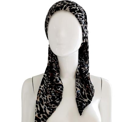 China Custom top women turban hijab plain ladies scarf floral print top leopard printed shawls other scarves headband for sale