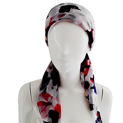 China Summer Ladies Floral Print Hearts Printing Silk Hijab Shawl Head Scarf Along for sale