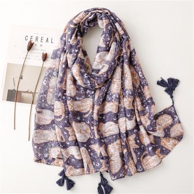 China Wholesale Fashion Tassel Scarf Girls Women Head Scarf Waistline Light and Comfortable Purple Soft Square Squishy Hair Scarf for sale