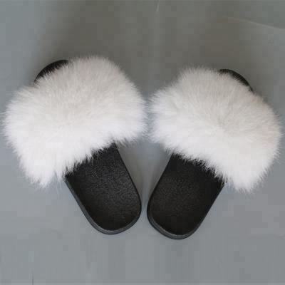 China Natural Fur Slippers Quick-drying Color Fox Fur Home Shoes Genuine Fur Fashion Style for sale