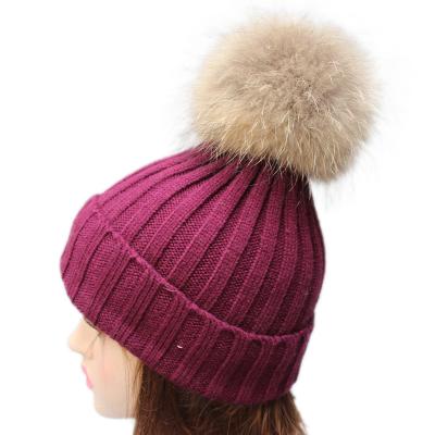 China JOINT Popular Flip Hats Fur Poms Fur Hats Beanie Men Women Hot Selling for sale