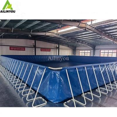 China Ailinyou Factory Price Rectangular Above Ground Swimming Pool Folding Swimming Pool for sale