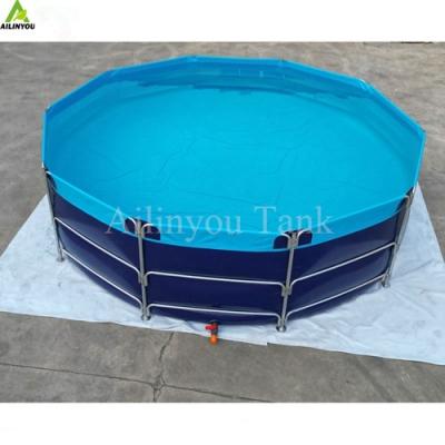 China Ailinyou Aquaculture Equipment Pvc Canvas Fish Tank Farming Round Foldable PVC Tarpaulin Tank Aquaculture Fish Pond en venta