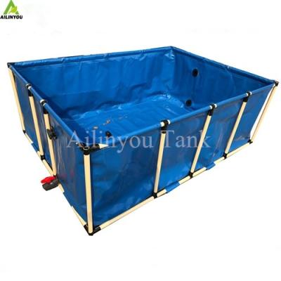 China Durable Foldable Square and Round PVC Tarpaulin Fish Farming Pond Tank Breeding Pools en venta