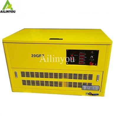 China Ailinyou Factory Producción personalizada de biogás y generador de gasolina de doble combustible para la generación de energía de 20KVA en venta