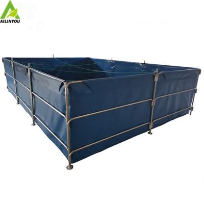 China Aquaculture Big Biofloc Fish Tank Suppliers PVC Tarpaulin Round Fish Tank Shrimp Pond en venta