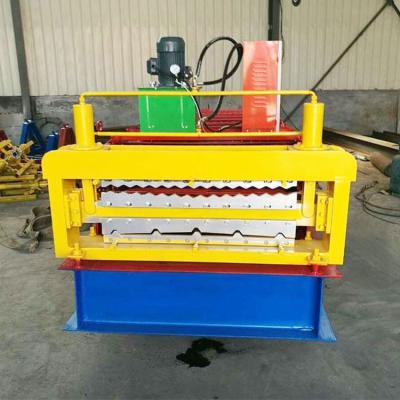 China Hotels Factory Aluminum Roofing Machinery Double Panel Roll Forming Machine for sale