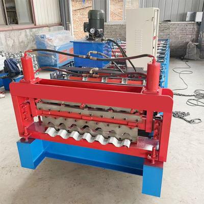 China Hotels Hot Sell Double Layer 836 Corrugated And 840 Double Layer Glazed Sheet Tile Roll Forming Machine For Building Material for sale