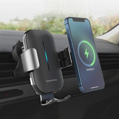 China 2022 New Arrival 15W Qi Auto Alignment Charger Car Phone Auto Fast Charging Auto Positioning Wireless Holder for sale