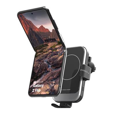 China Dual Coil Car Mount Dashboard Windshield Air Vent Phone Auto Fix Fast Charging Holder Custom Car Wireless Charger for sale