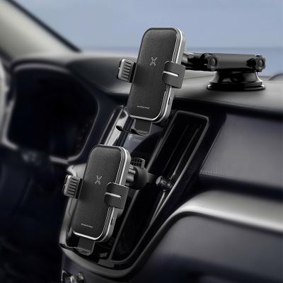 China 360 Degree Movable Rotation Qi Radio Phone Car Mount Auto Clamping Charging Bracket for sale