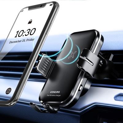 China Hot Selling MOBILE PHONE 15W Qi FOD Smart Sensor Car Duct Fast Charging Auto Fast Charging Wireless Charger for sale