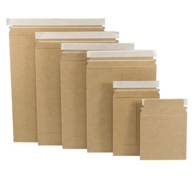 China Durable And Rigid Kraft Paper Mailers Brown To Stay Flat Seal Self Envelope for sale