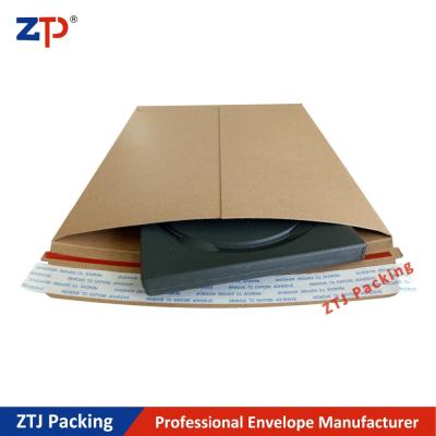 China Alligator Brown Kraft Paper 100% Recyclable Rigid Mailer Board Stay Flat PAK Envelopes for sale