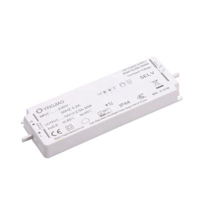 China Hot Sale IP44 Constant Voltage 12V 24V DC 30W 12V 2.5A Driver Power Supply For LED Waterproof Ultra Thin Led Mirror YSL50M for sale