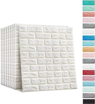 China Waterproof+ECO-Friendly best price embossed brick design philippines market kids bedroom adhesive foam 3d wallpaper for sale