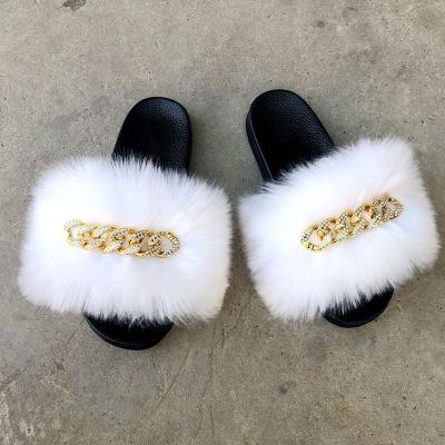 China Breathable Hot Sales Furry Faux Fur Slides Fur Slippers Female Furslides Ladies Slides Slippers for sale