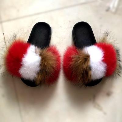 China Lightweight Wholesale Fur Slides Slippers Fur Home For Beach Summer Luxury Women Slides Slippers for sale