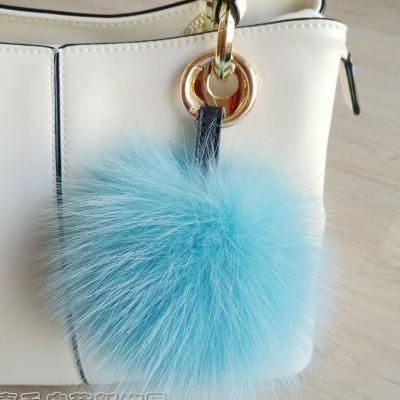 China Stylish and comfortable letter fur keychain rabbit fur keychains pom pom fur for sale