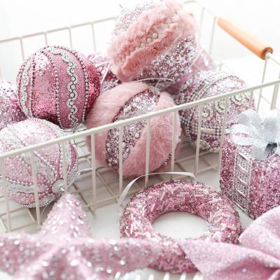 China Pink Foam Ball Christmas Tree Pendant Decoration for sale