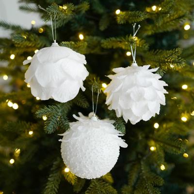 China White Petal Christmas Ball Christmas Atmosphere Decoration for sale