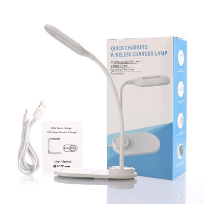 China New Arrival LED Mobile Phone Lamp Phone Charger 10W Wireless Fast Charging Desk Night Lamp for sale