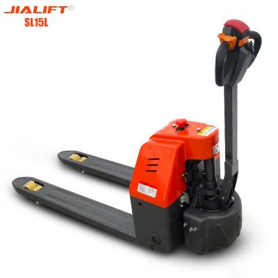 China 1800 Kg 1200 Kg 1500kg Electric High Lift Pallet Jack Truck Lifting Height 180mm for sale